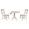 International Concepts Round 42 in Rd Top Pedestal Table, 2 Chairs, Unfinished, Ready to Finish, 42 in W, 42 in L, Wood K-42DPT-C36-2 - alternate 2